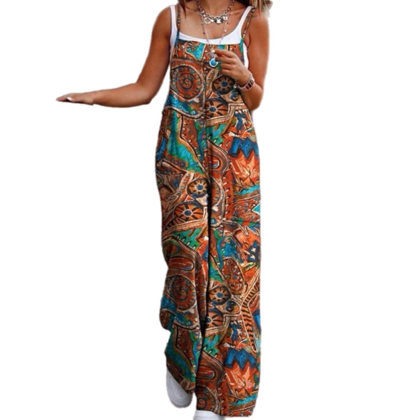 Hawaiian Print Jumpsuit