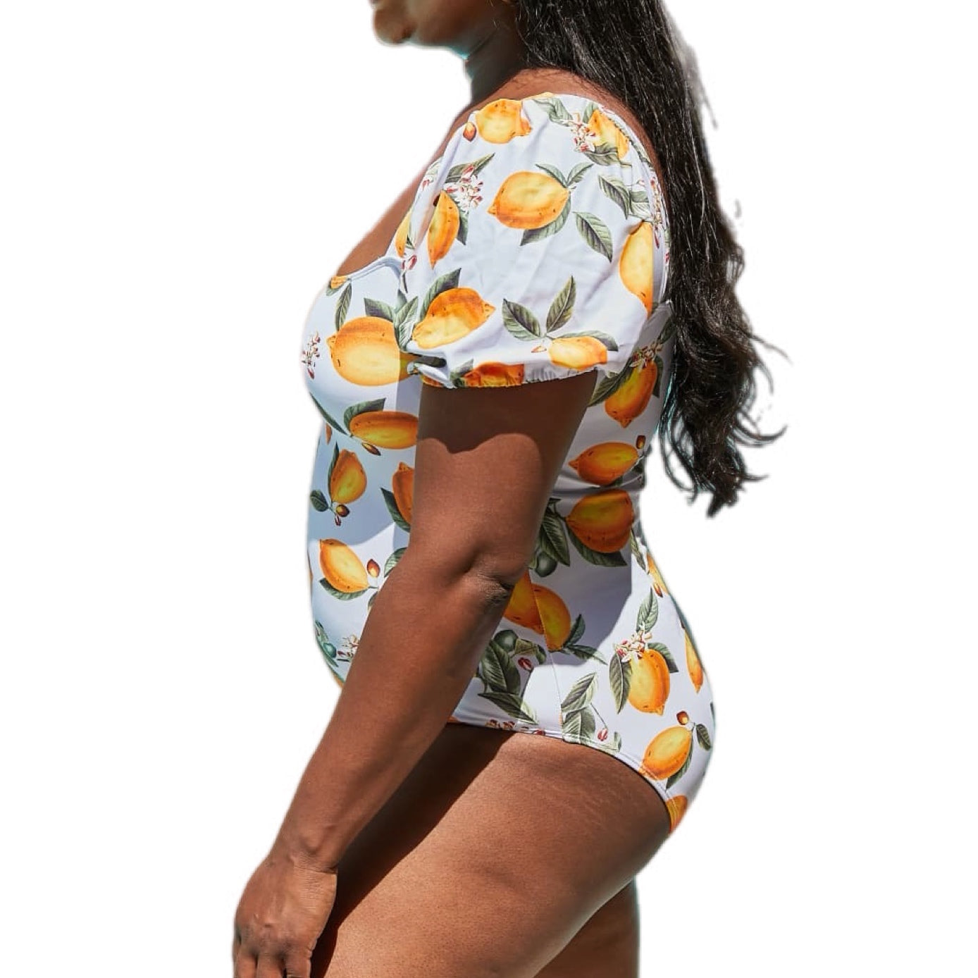 Citrus Lemon Puff Sleeve One-Piece