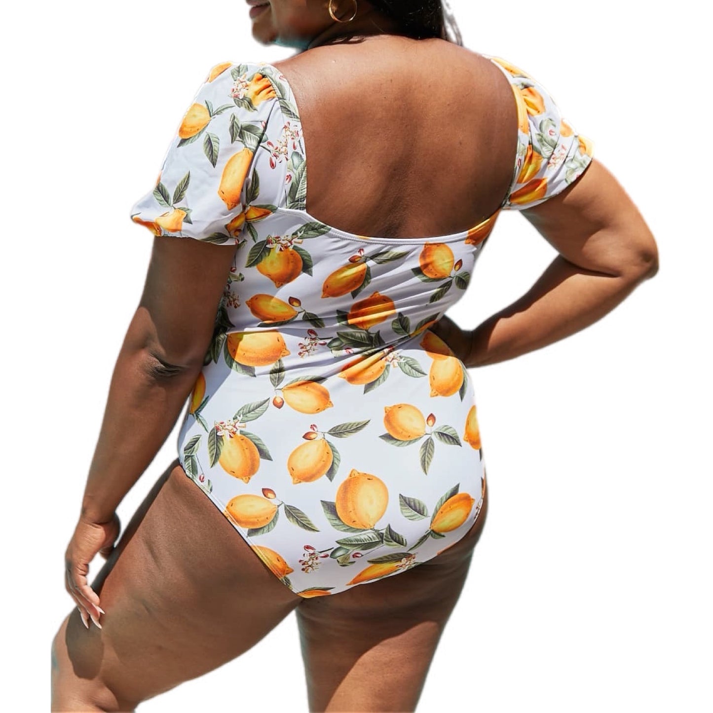 Citrus Lemon Puff Sleeve One-Piece