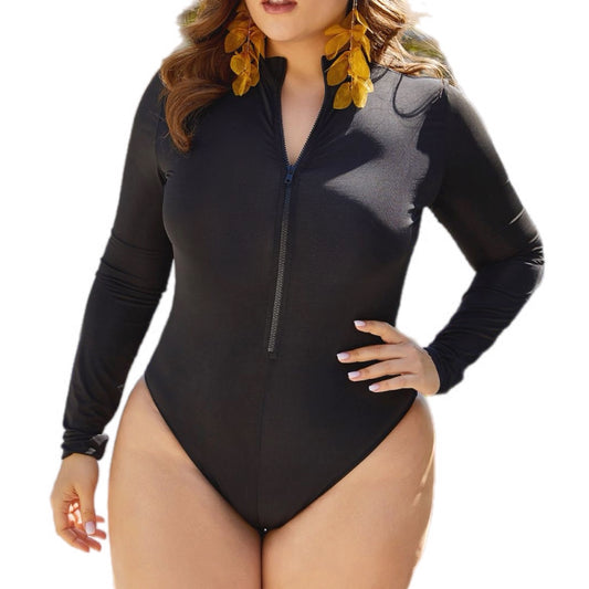 Zip Up Long Sleeve One-Piece