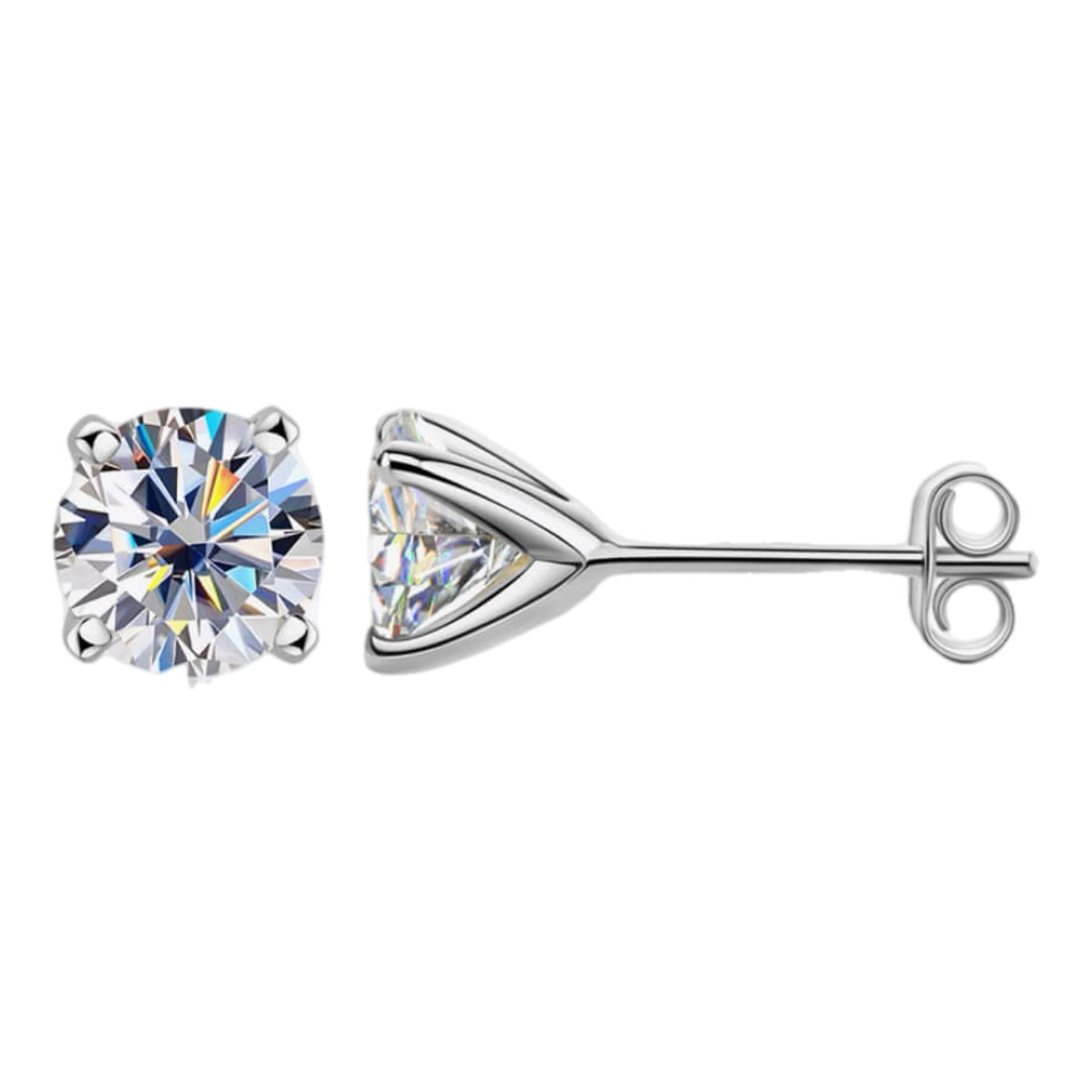 1 Carat Moissanite Stud Earrings