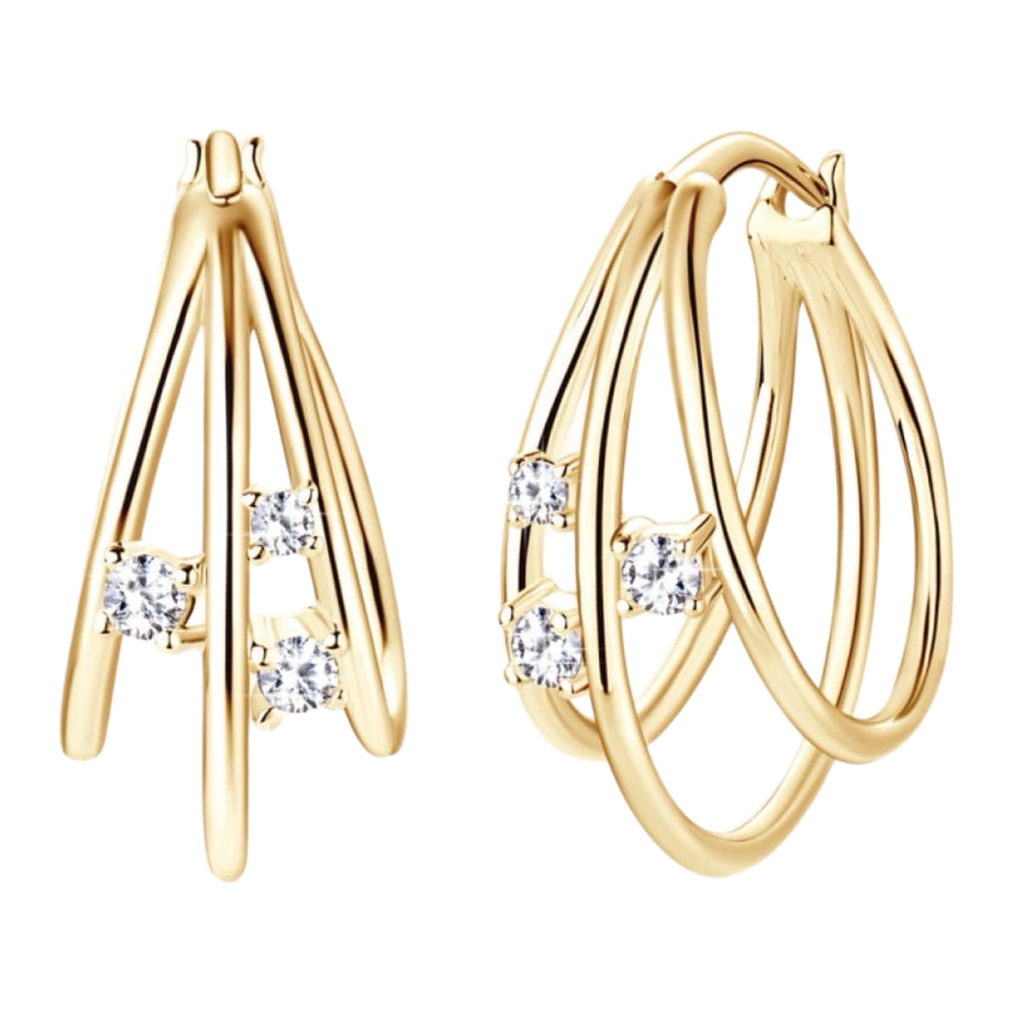 Moissanite Sterling Silver Layered Earrings