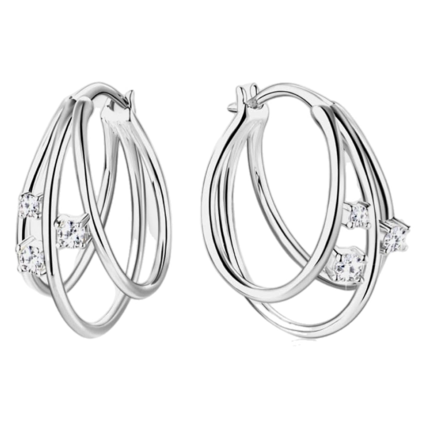 Moissanite Sterling Silver Layered Earrings