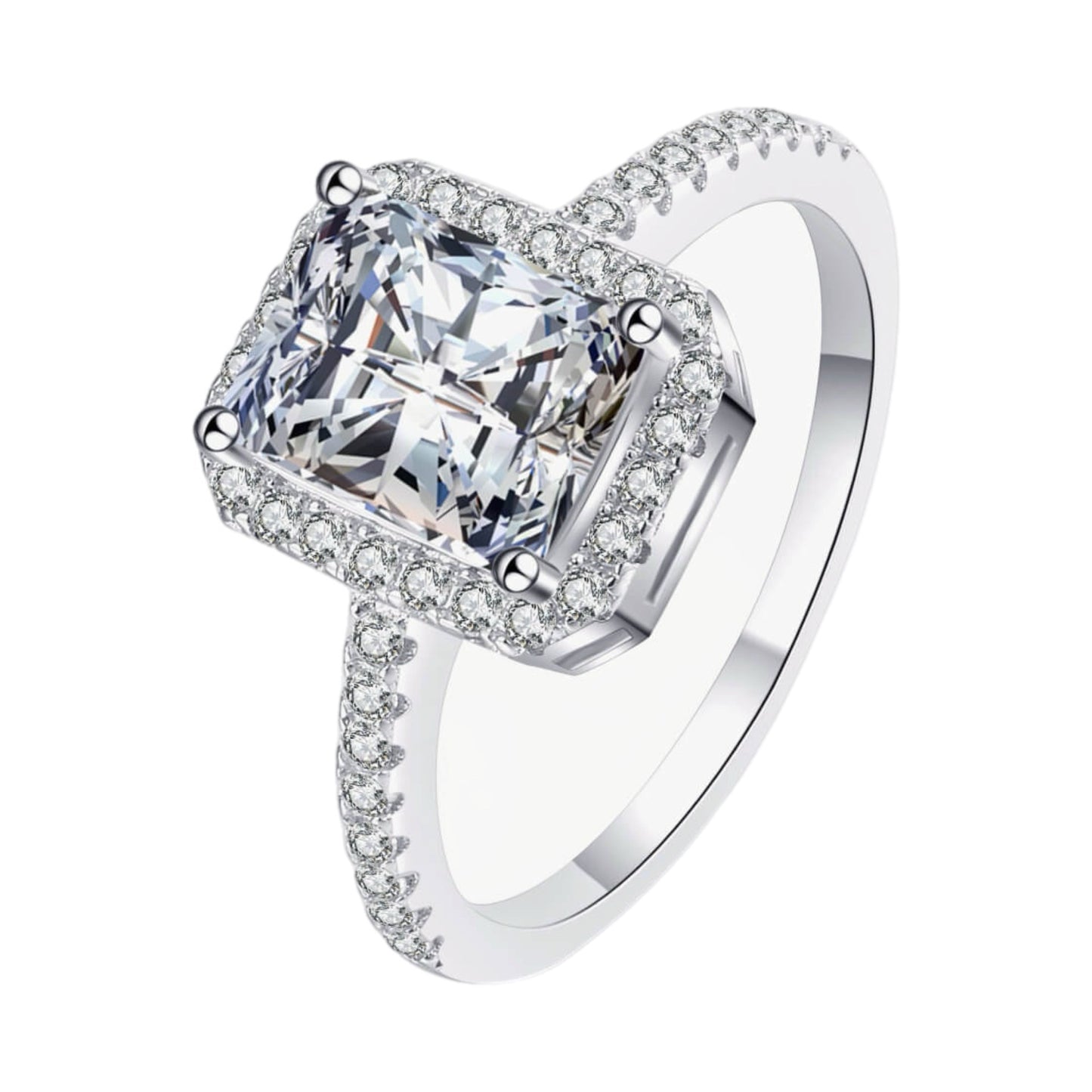 1 Carat Rectangle Moissanite Ring