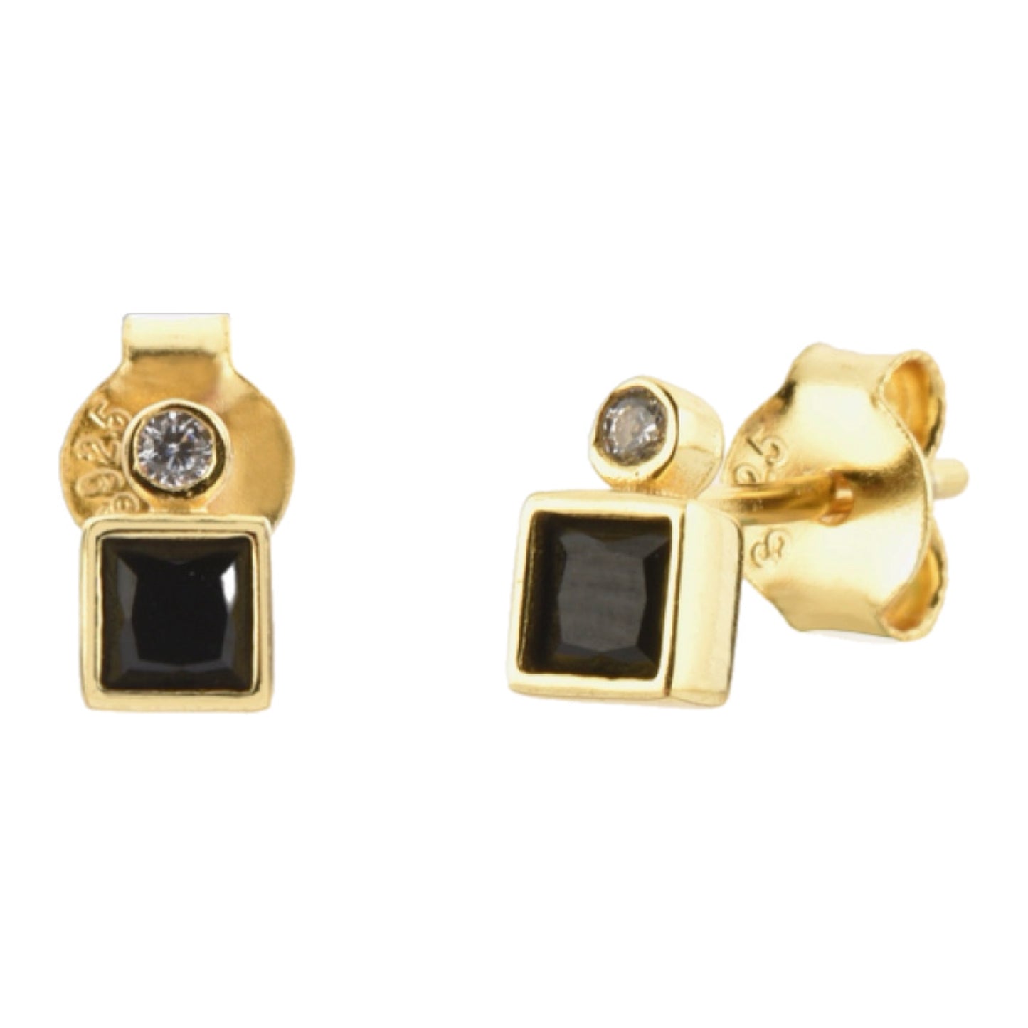 CZ Square Sterling Silver Earrings