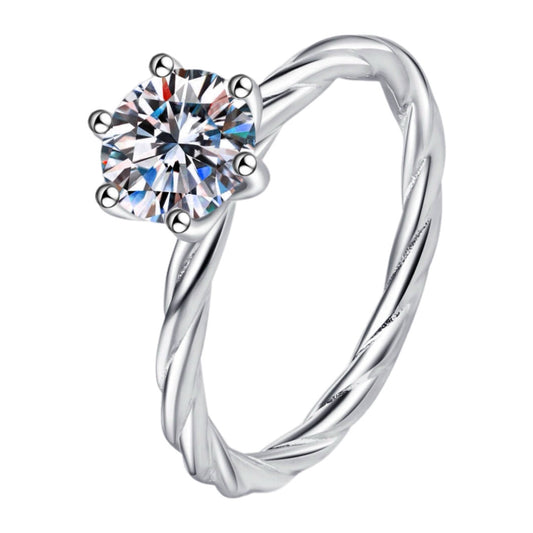 1 Carat Moissanite Twisted Ring