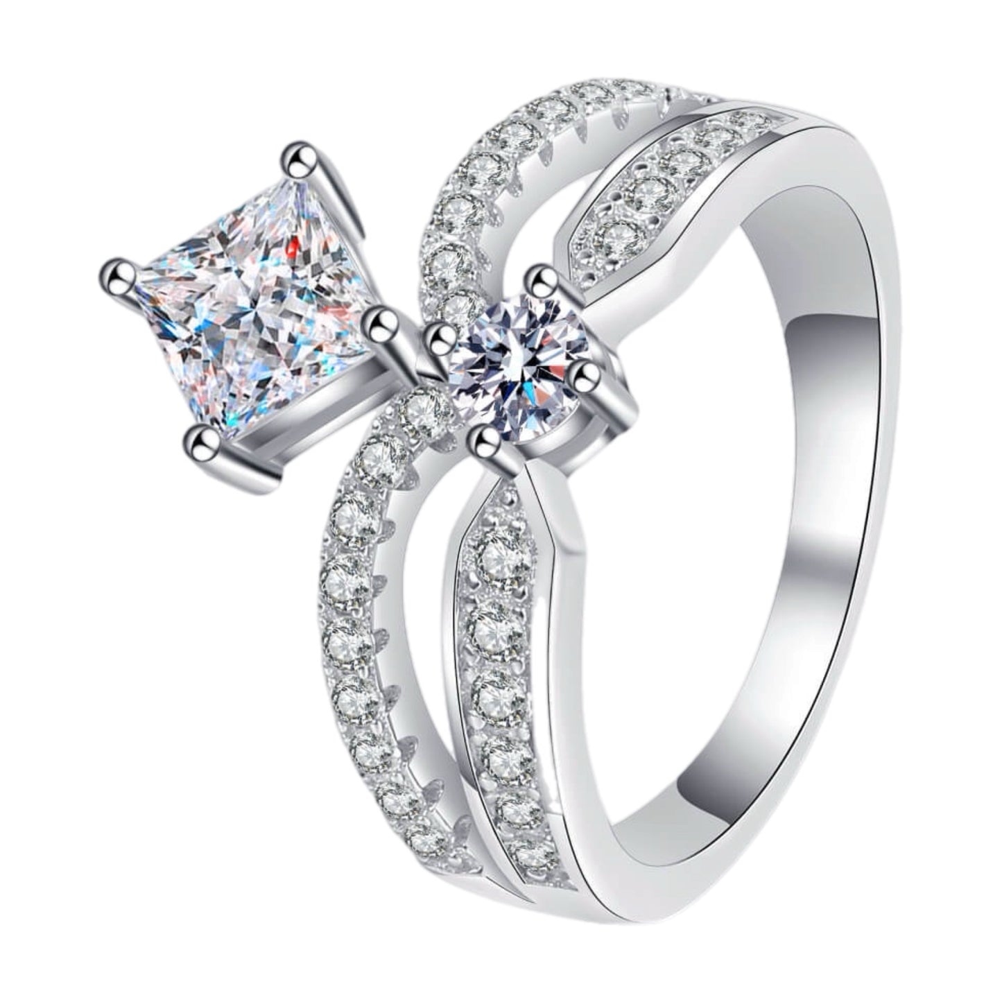 Moissanite Crown Ring