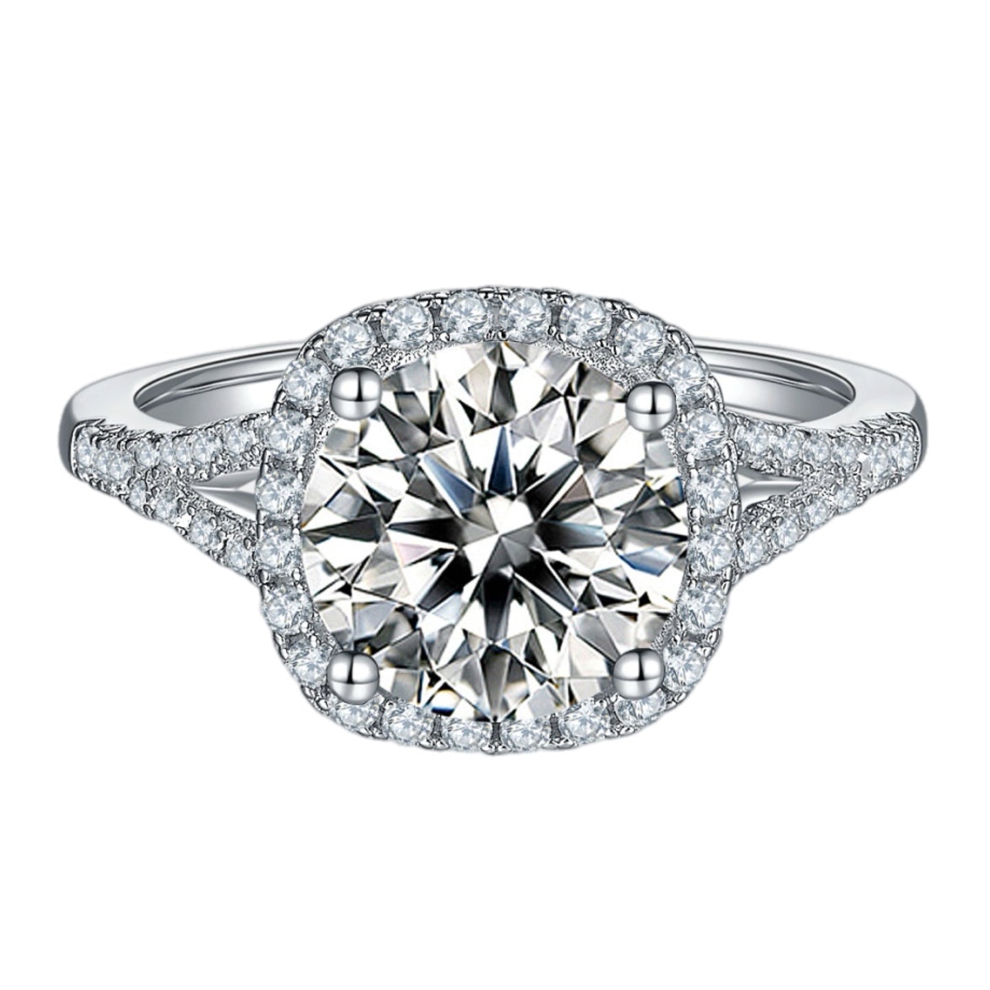 3 Carat Moissanite Halo Ring