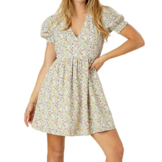 Floral V neck dress