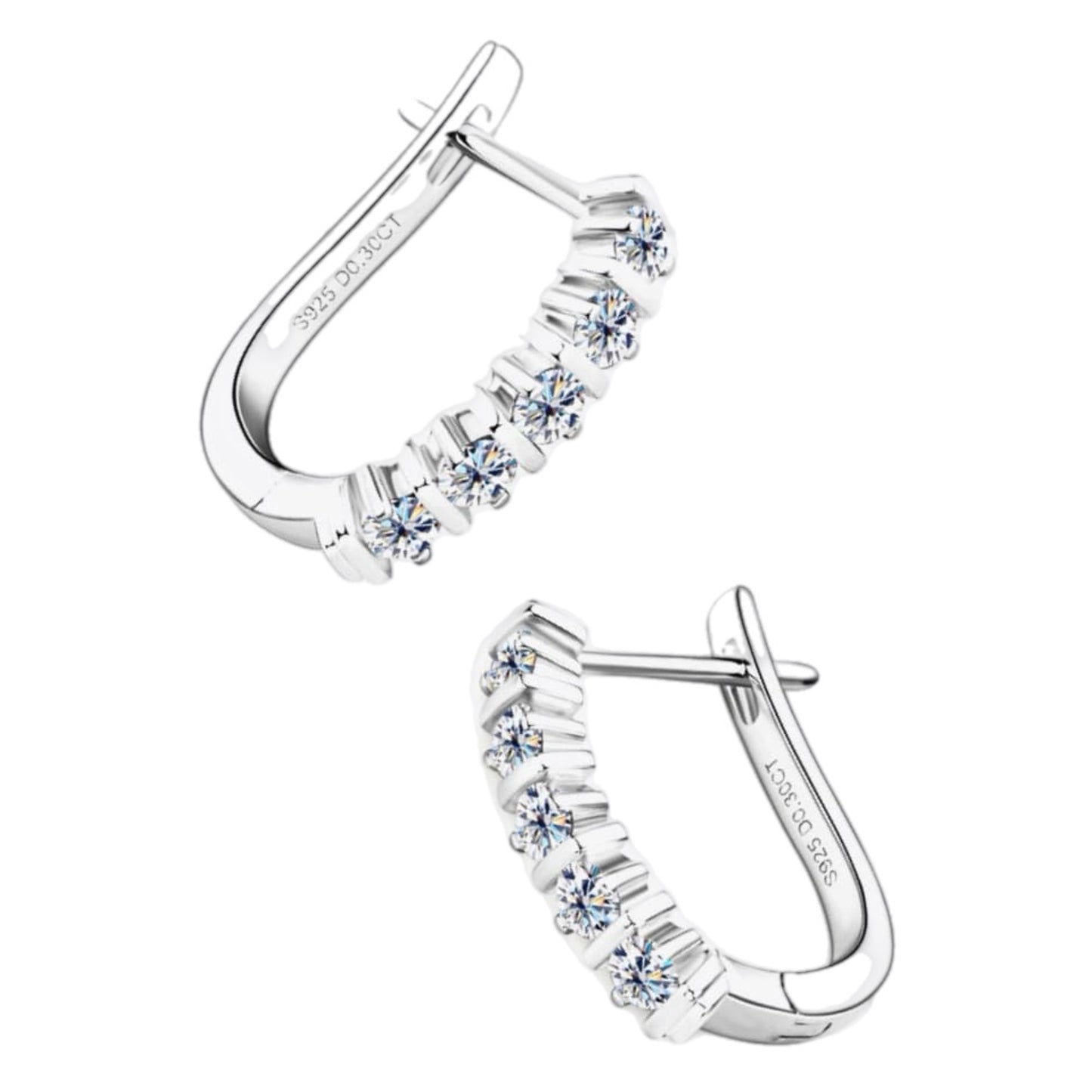 Moissanite Sterling Silver Earrings