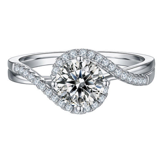 1 Carat Moissanite Crisscross Ring