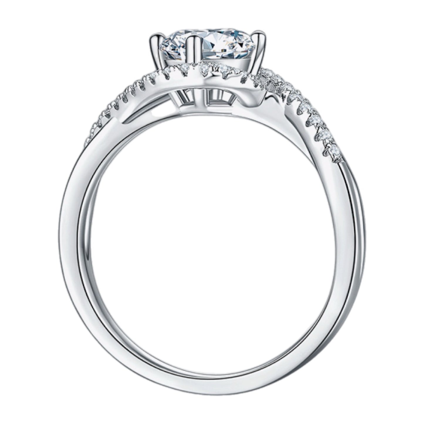 1 Carat Moissanite Crisscross Ring