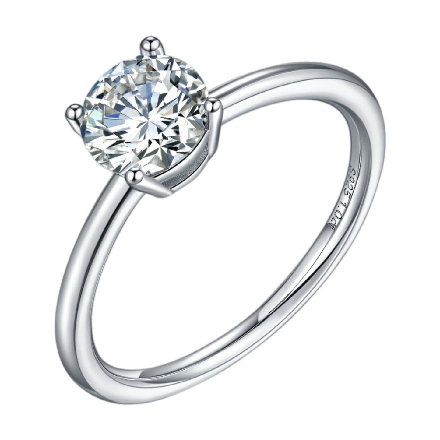 1 Carat Moissanite Sterling Silver Ring