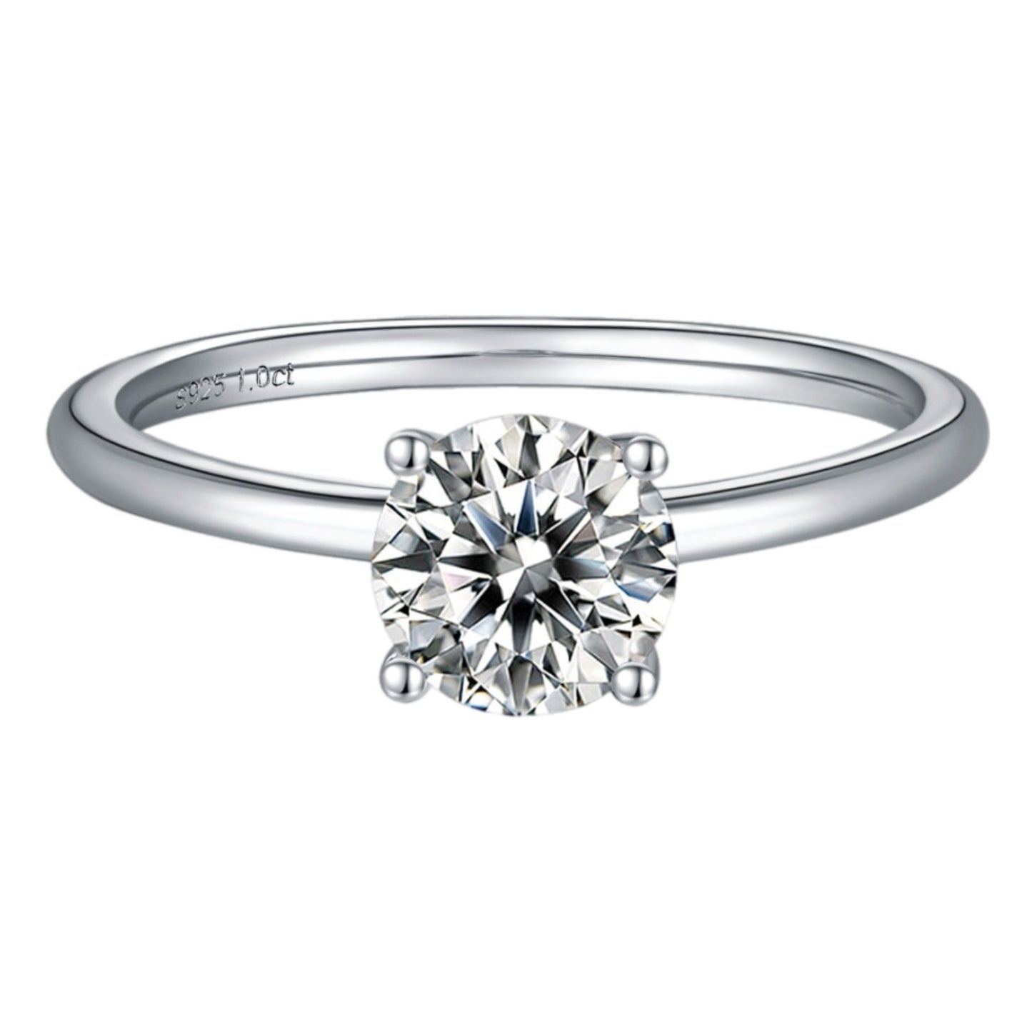 1 Carat Moissanite Sterling Silver Ring