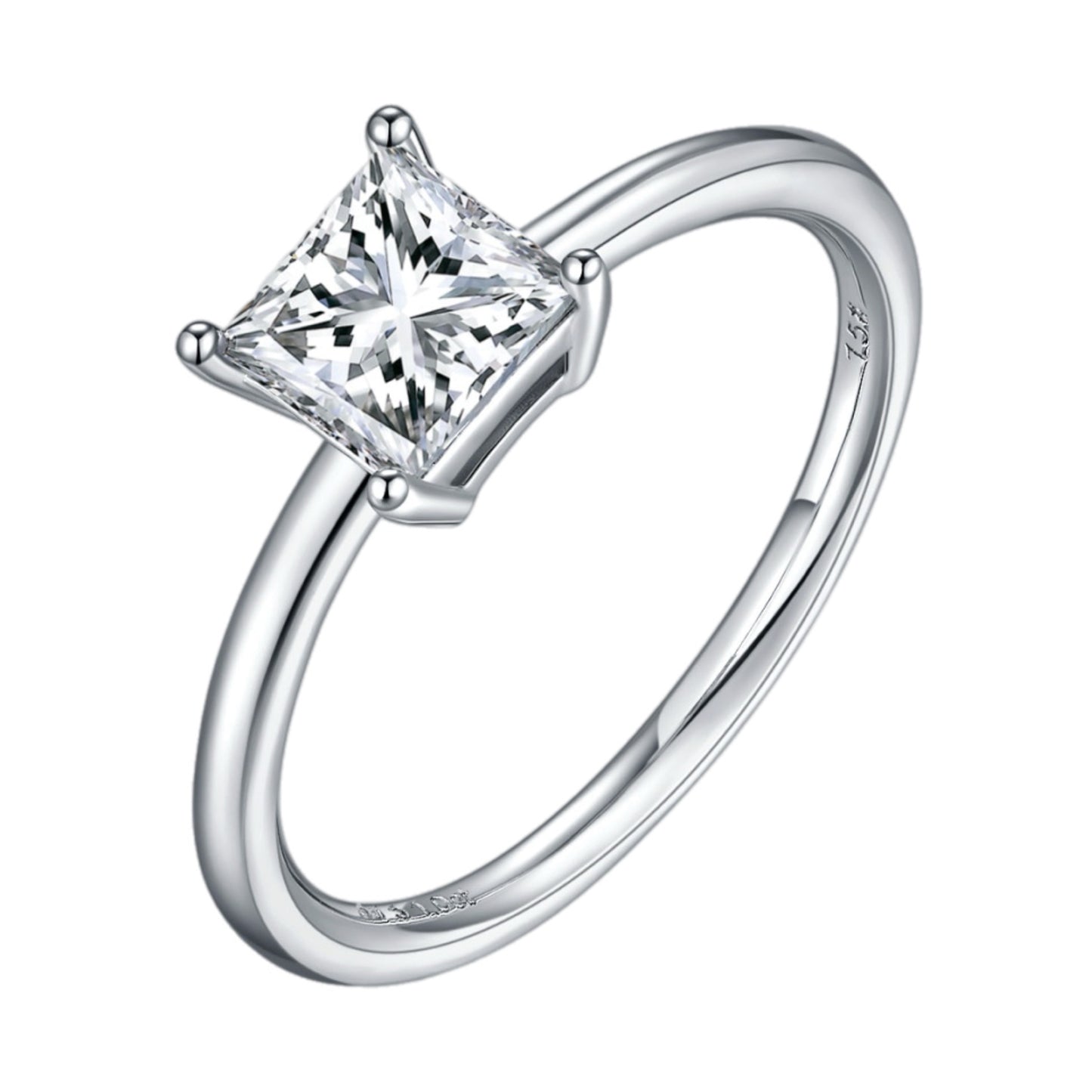 1 Carat Moissanite Sterling Silver Ring