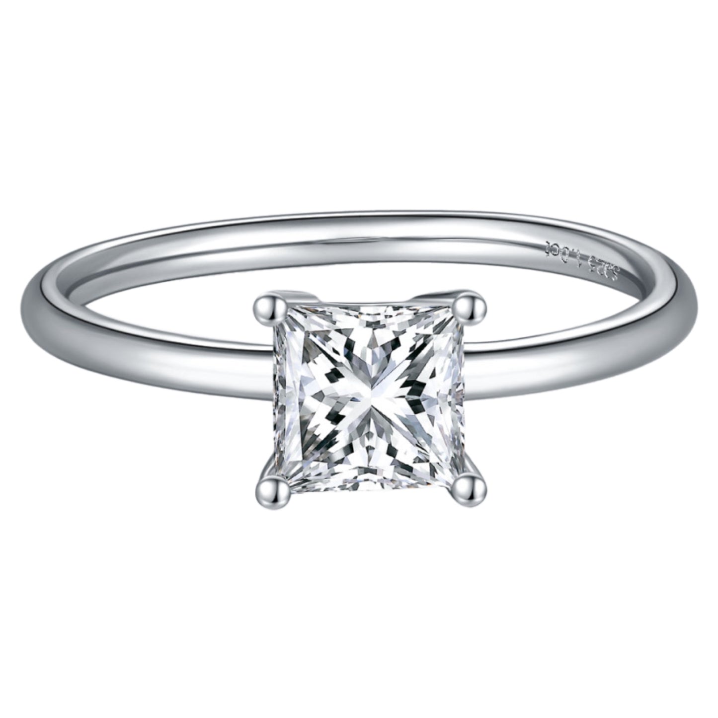 1 Carat Moissanite Sterling Silver Ring