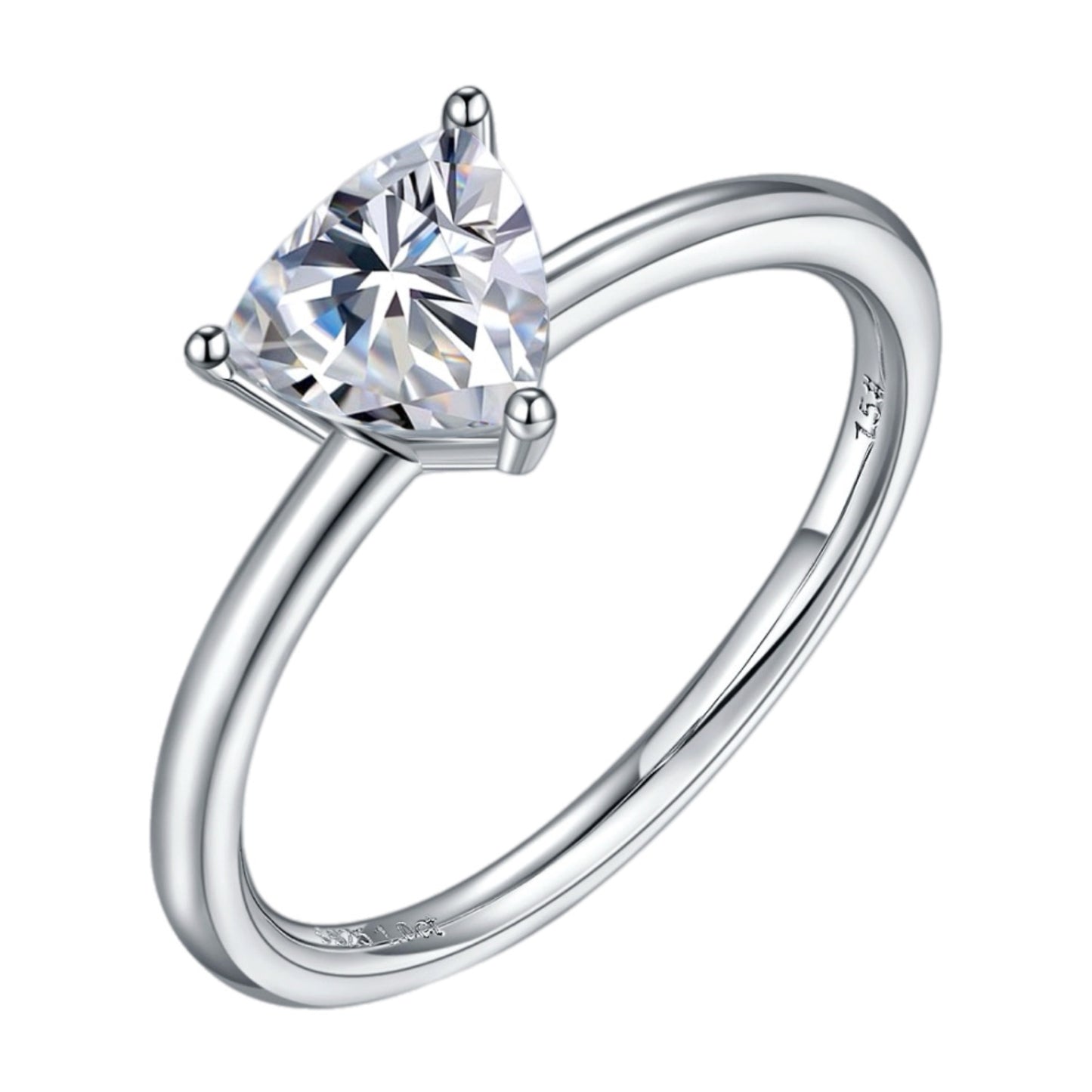 1 Carat Moissanite Sterling Silver Ring