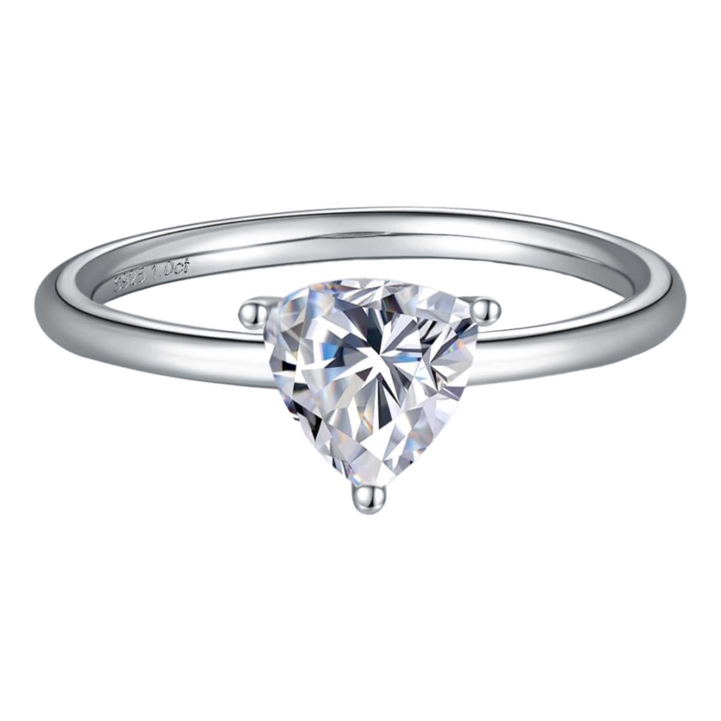 1 Carat Moissanite Sterling Silver Ring