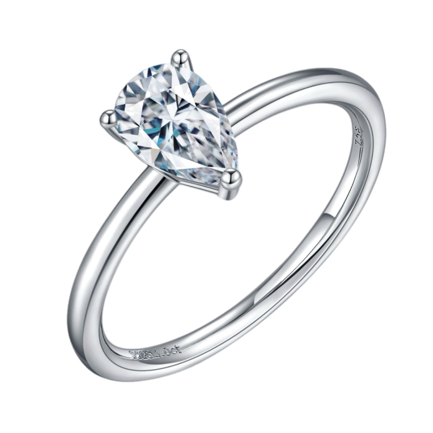 1 Carat Moissanite Sterling Silver Ring