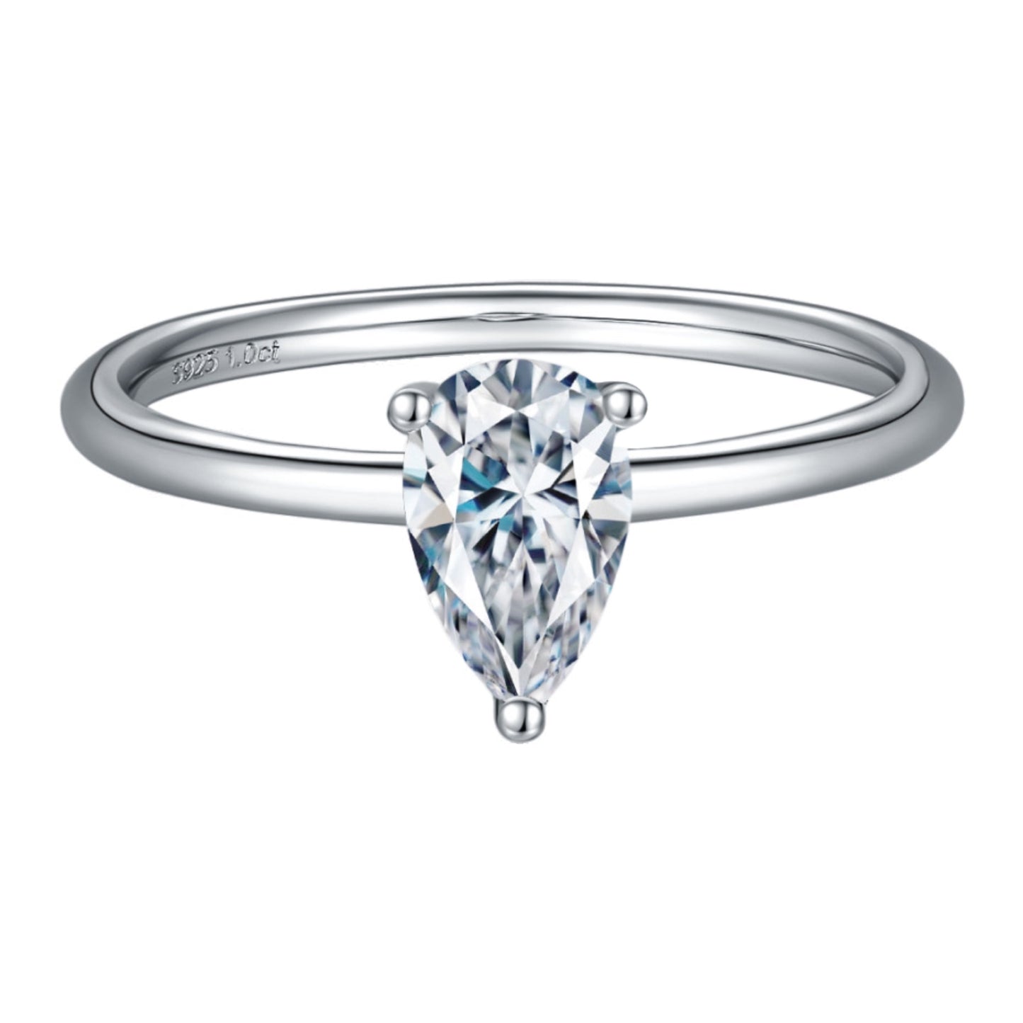 1 Carat Moissanite Sterling Silver Ring