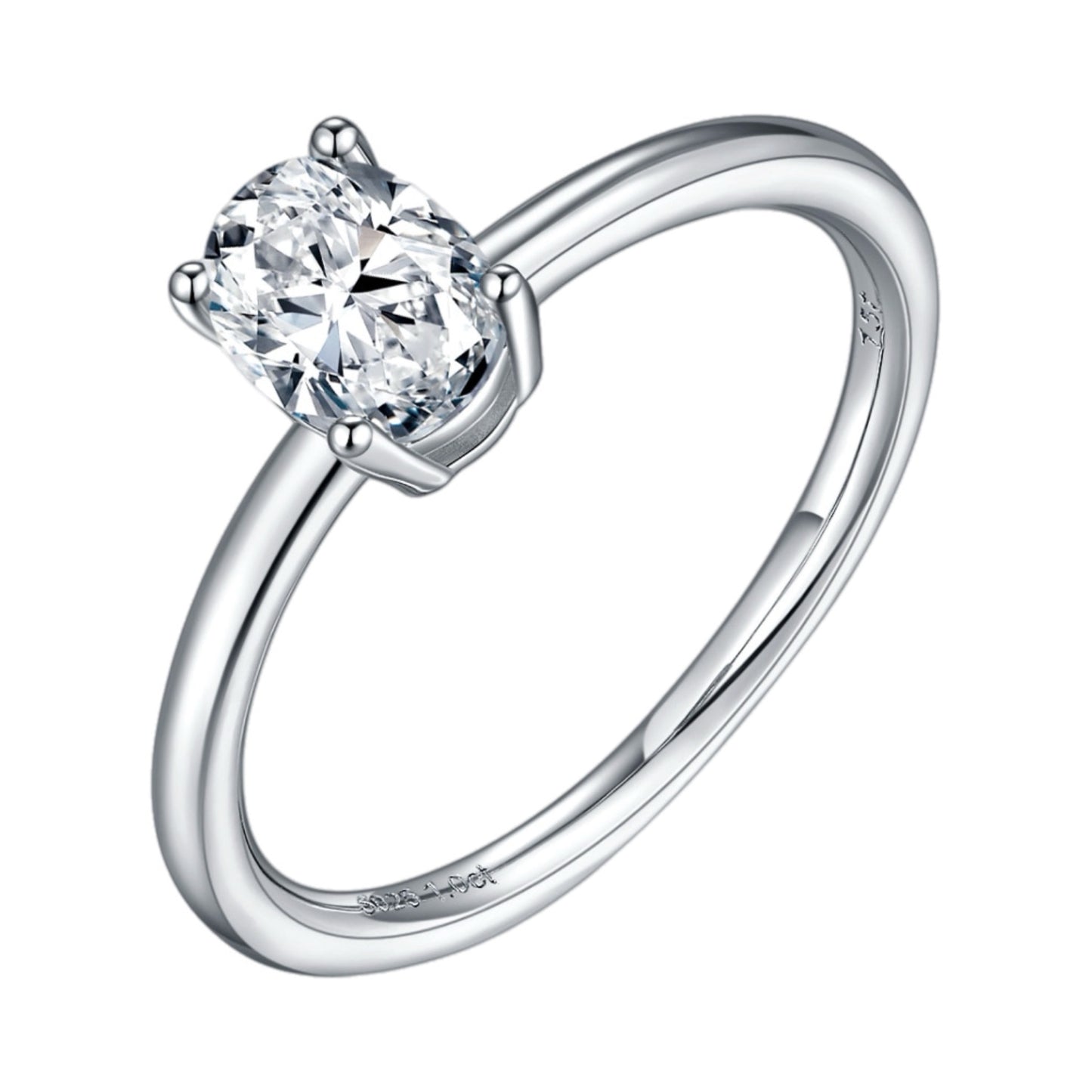 1 Carat Moissanite Sterling Silver Ring