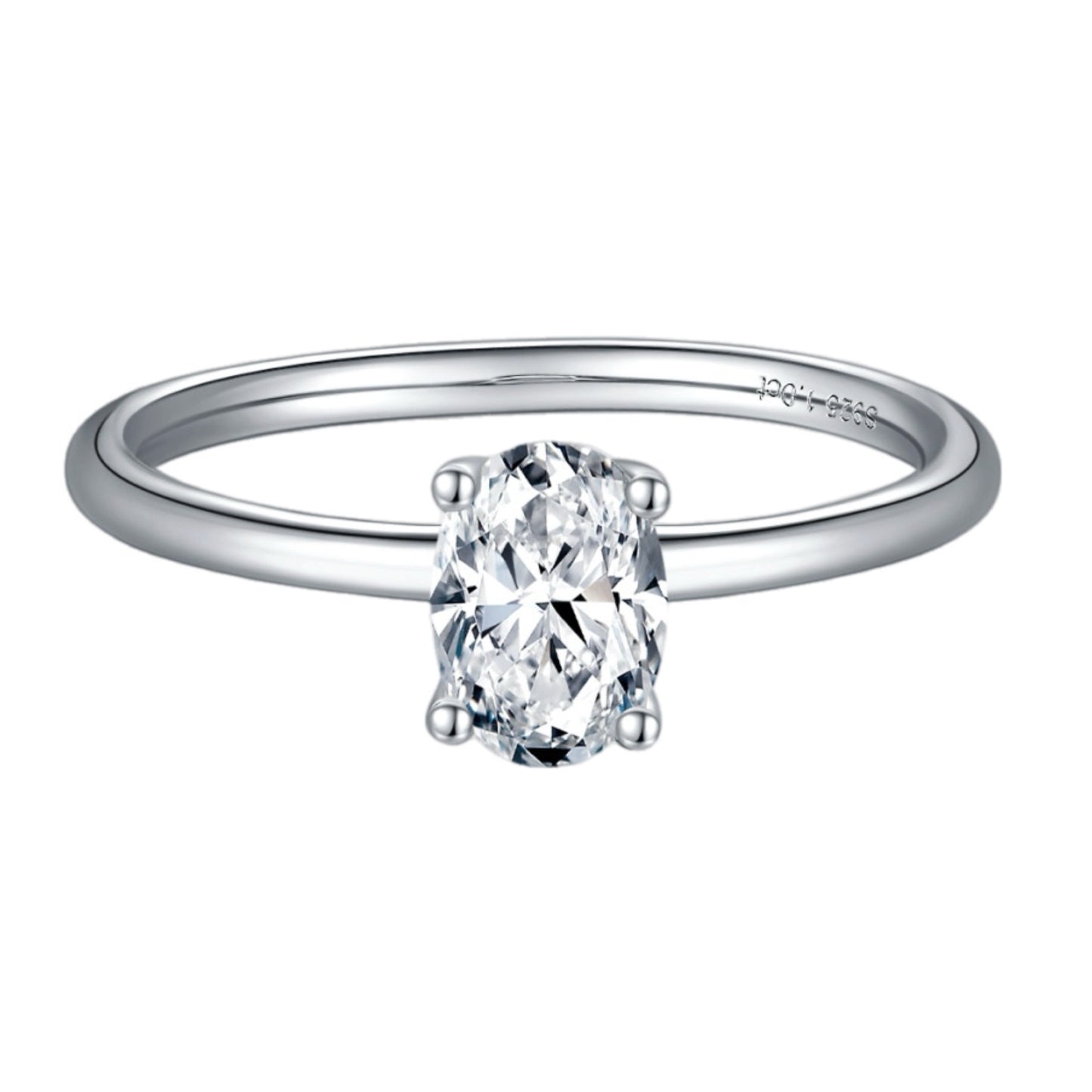 1 Carat Moissanite Sterling Silver Ring