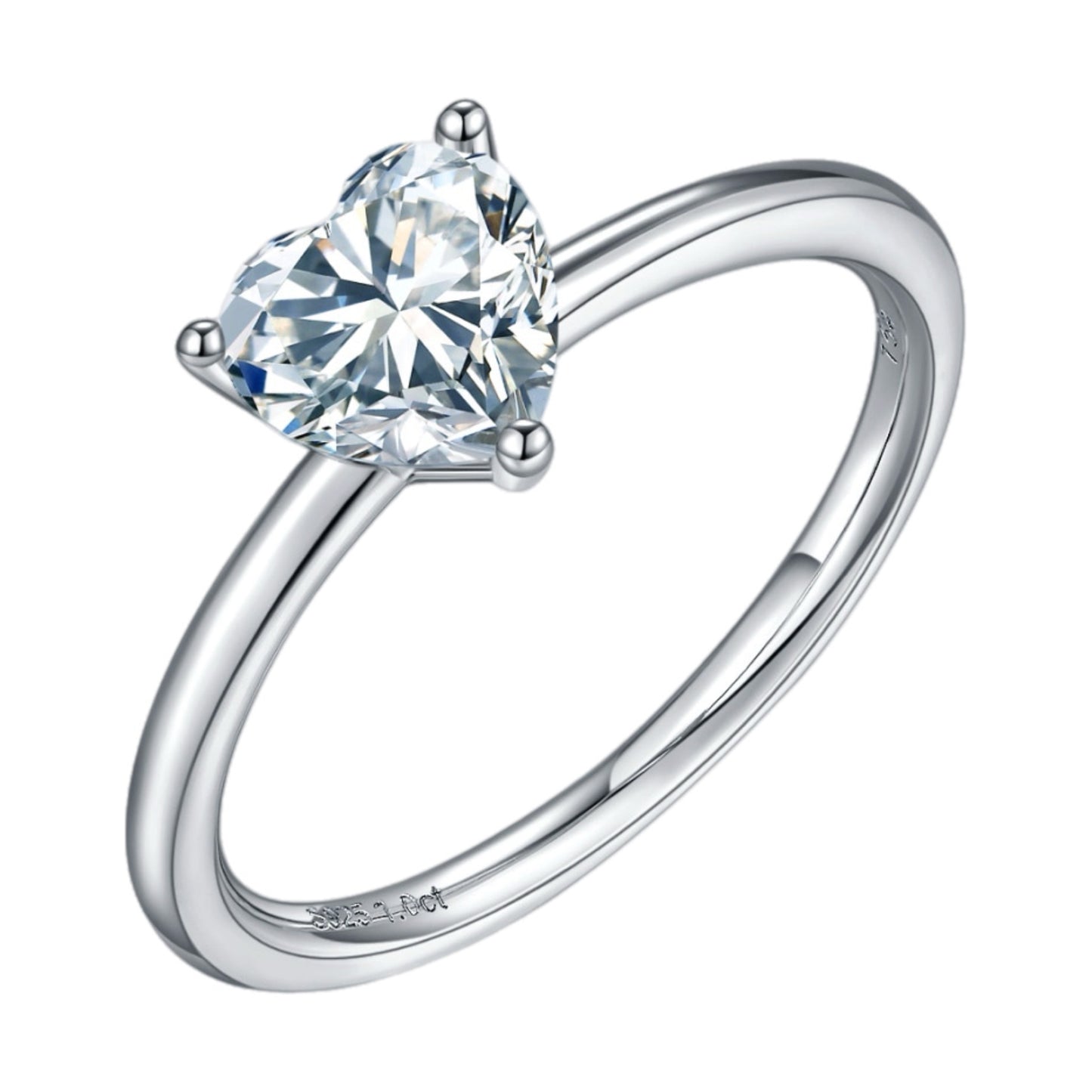 1 Carat Moissanite Sterling Silver Ring