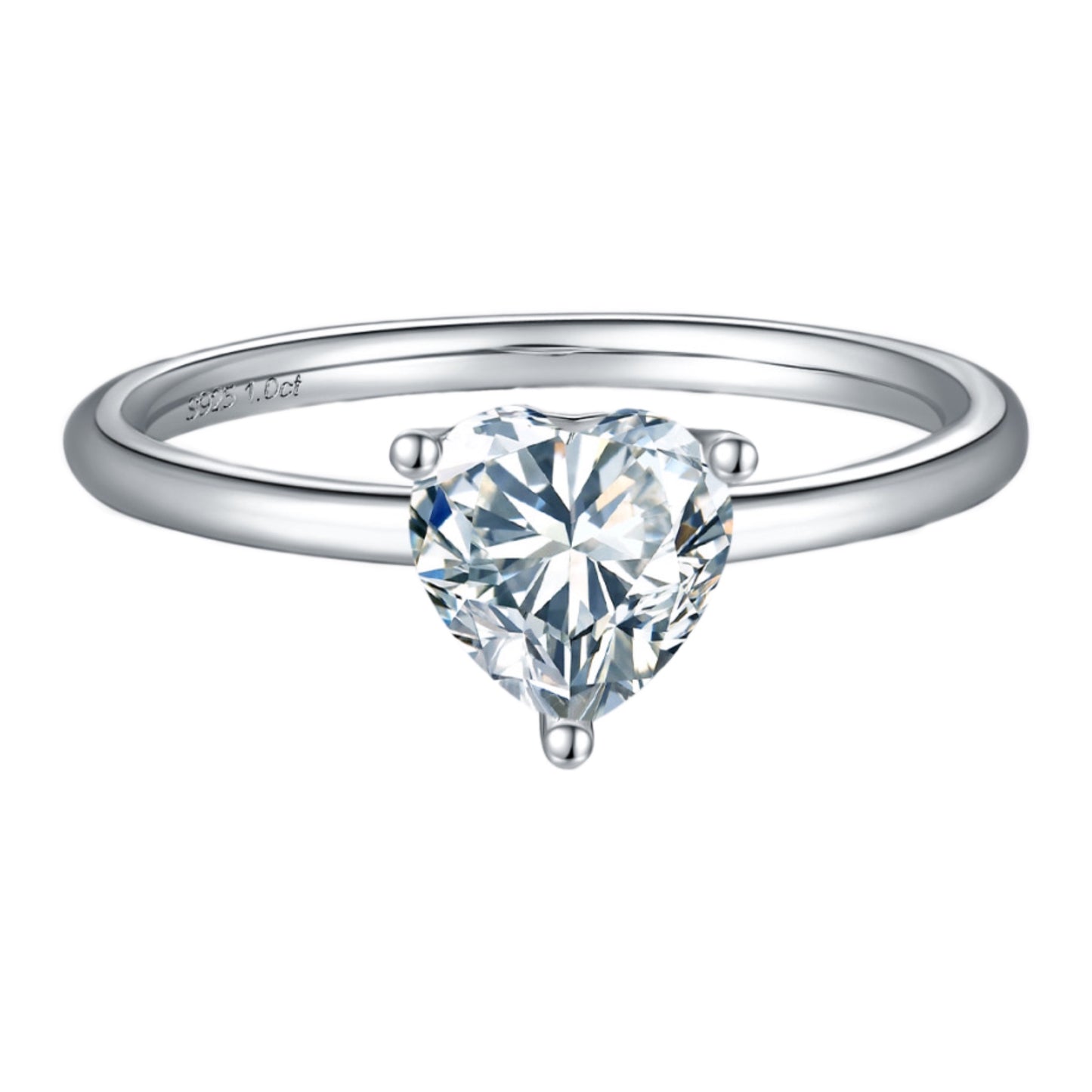 1 Carat Moissanite Sterling Silver Ring