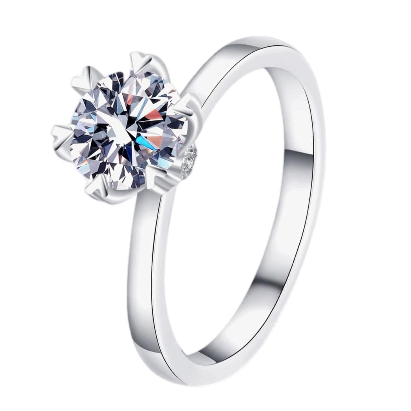 Classic Solitaire Moissanite Engagement Ring