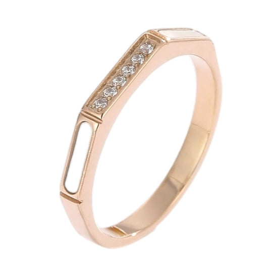 Sleek Sparkle Zircon Accent Ring