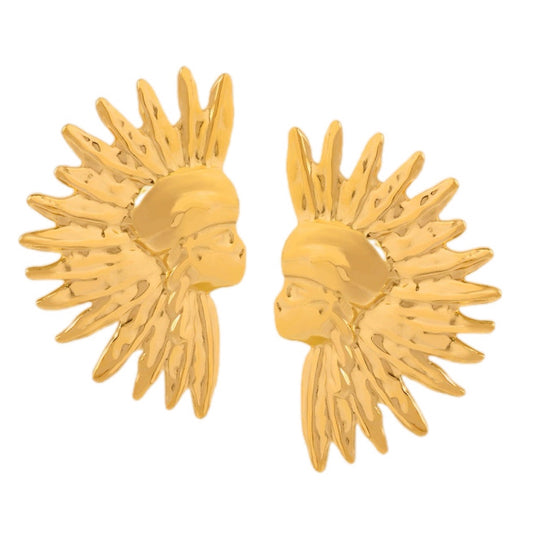 Golden Warrior Spirit Stud Earrings