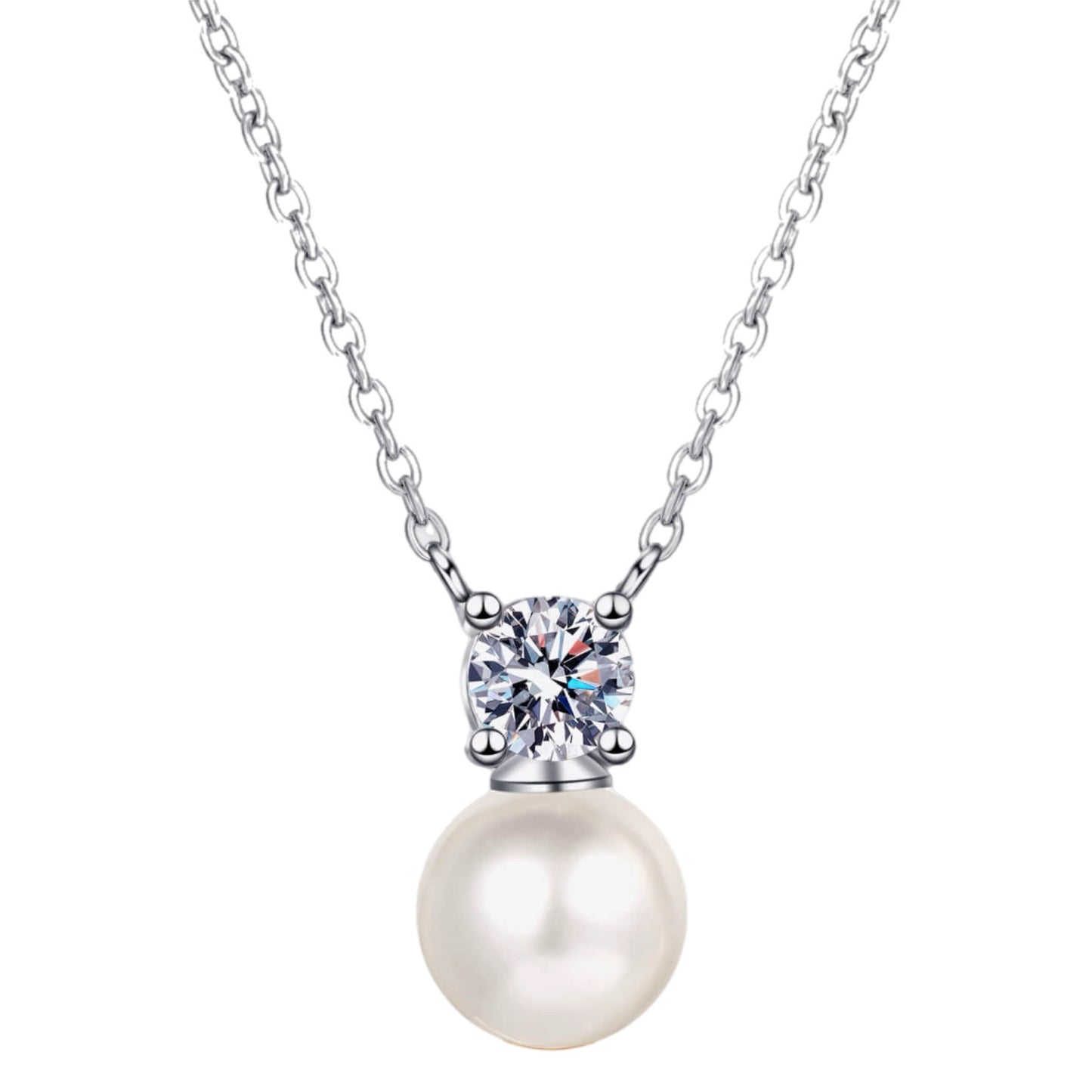 Freshwater Pearl Moissanite Necklace