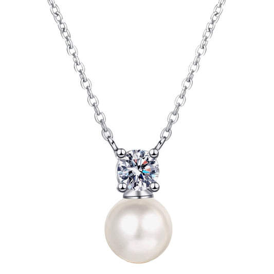 Freshwater Pearl Moissanite Necklace