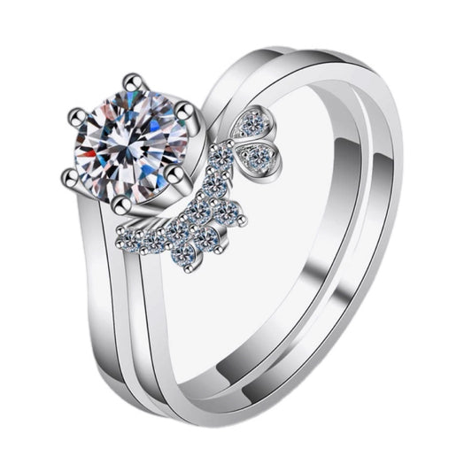 Celestial Moissanite Floral Harmony Ring