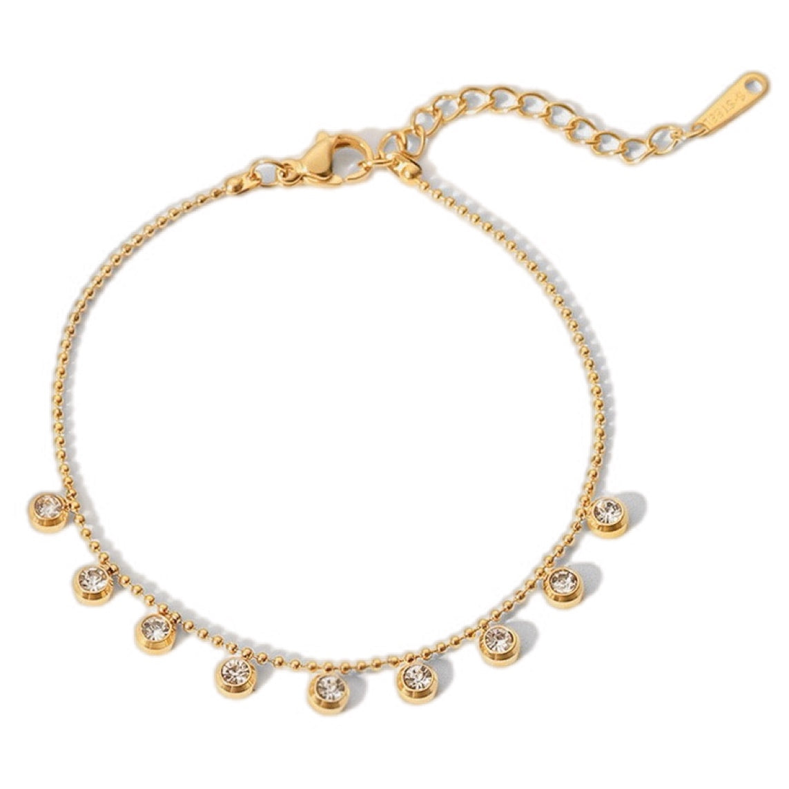 Golden Halo Zircon Charm Bracelet