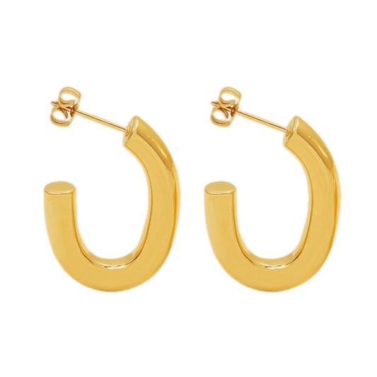 Golden Arc Minimalist Hoop Earrings