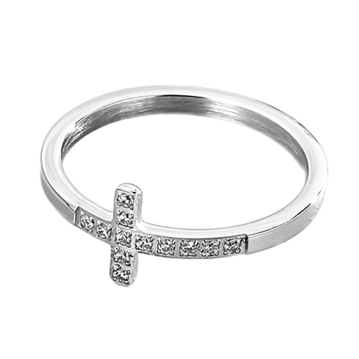 Radiant Faith Zircon Cross Ring