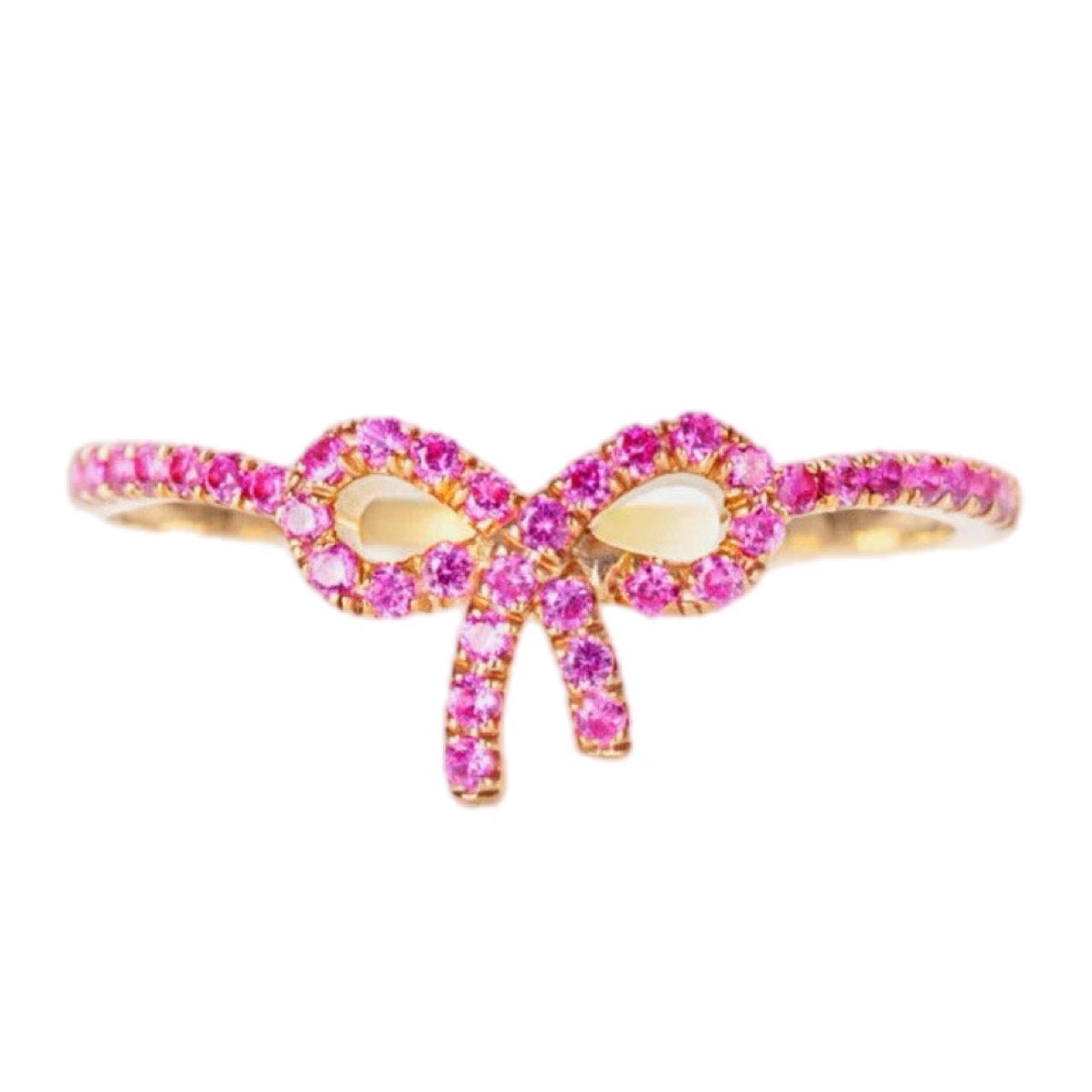 Pink Sparkle Zircon Bow Ring