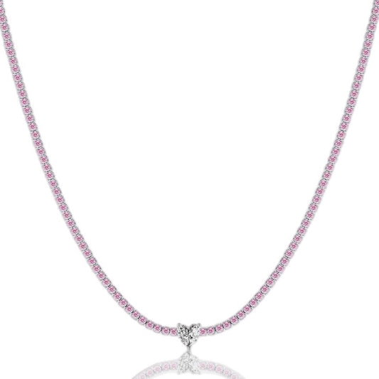 Blushing Heart Zirconia Elegance Necklace