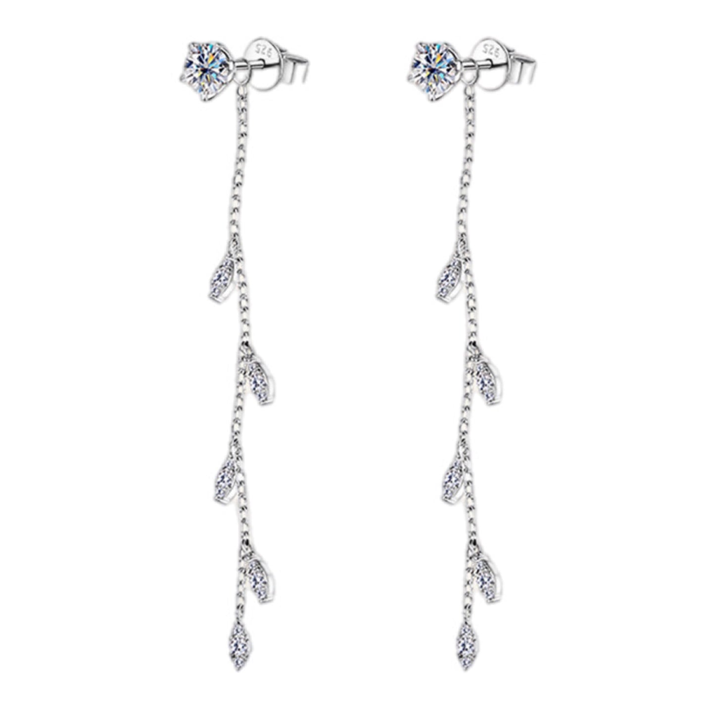 Cascading Elegance 1.38 Carat Moissanite Drop Earrings