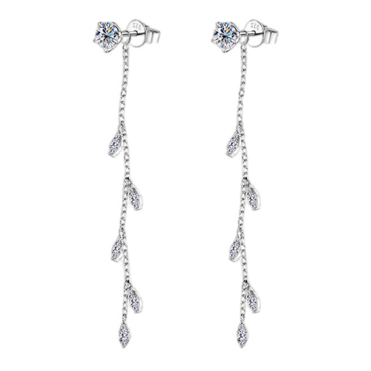 Cascading Elegance 1.38 Carat Moissanite Drop Earrings