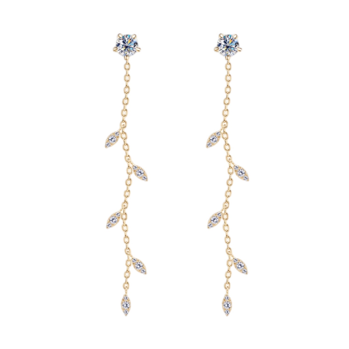 Cascading Elegance 1.38 Carat Moissanite Drop Earrings