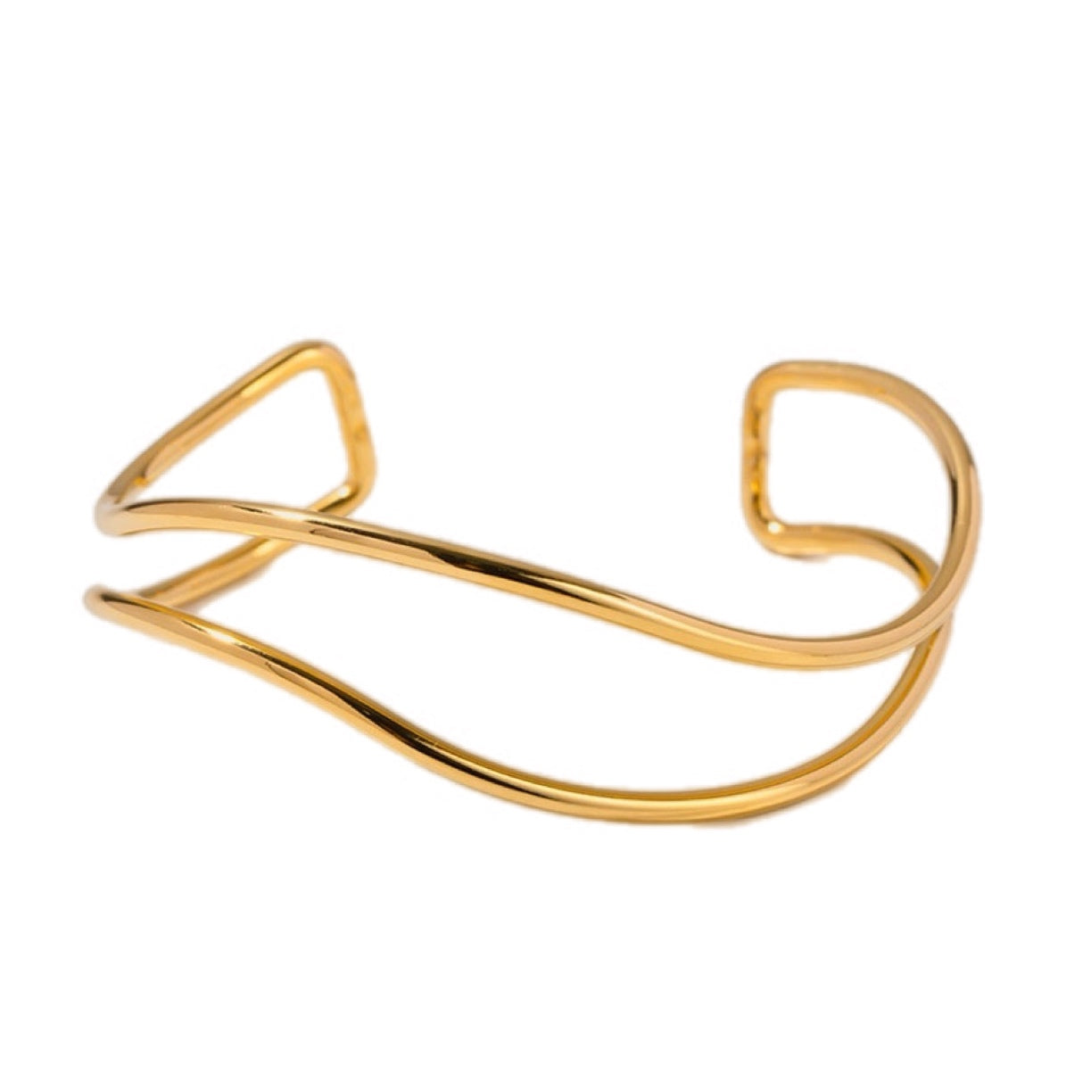 Sleek Goldtone Stainless Steel Cuff Bracelet