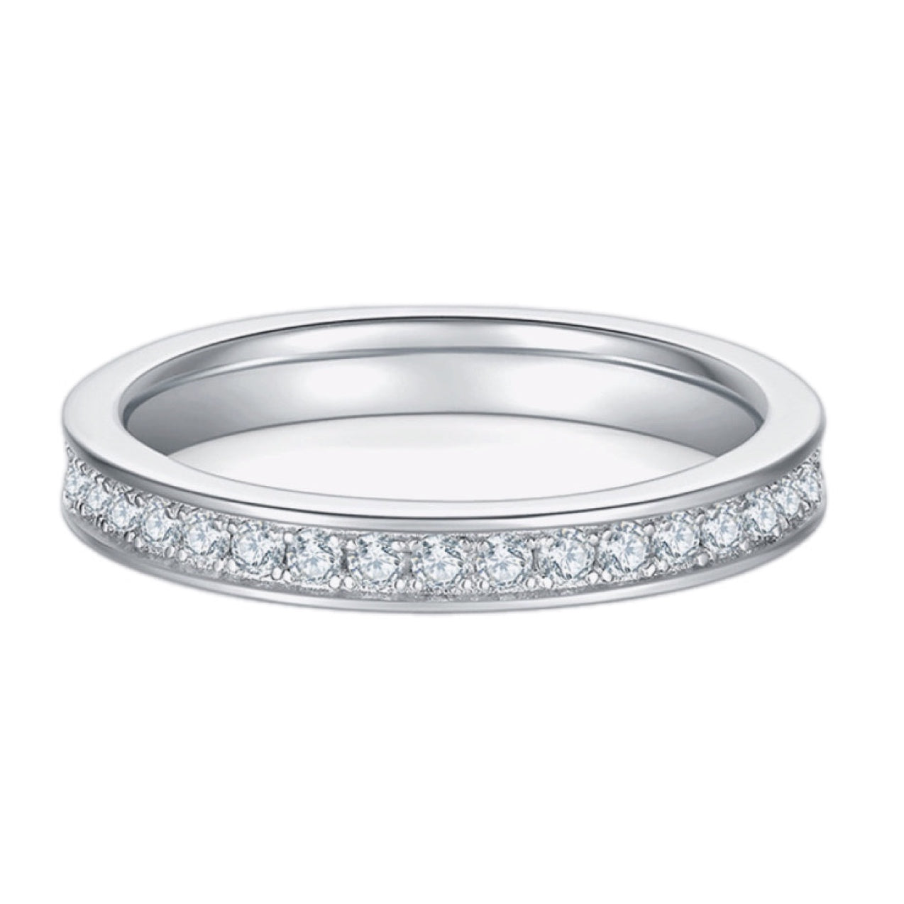 Platinum Gleam Moissanite Eternity Ring