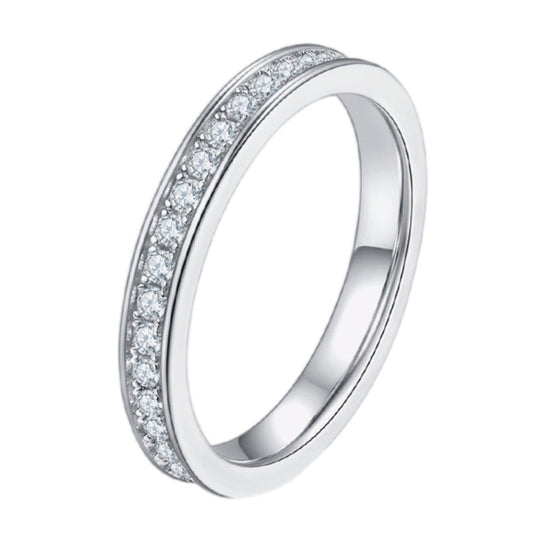 Platinum Gleam Moissanite Eternity Ring