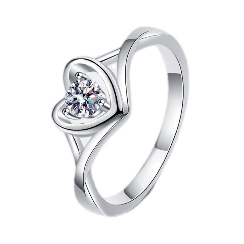 Heart's Embrace Moissanite Ring