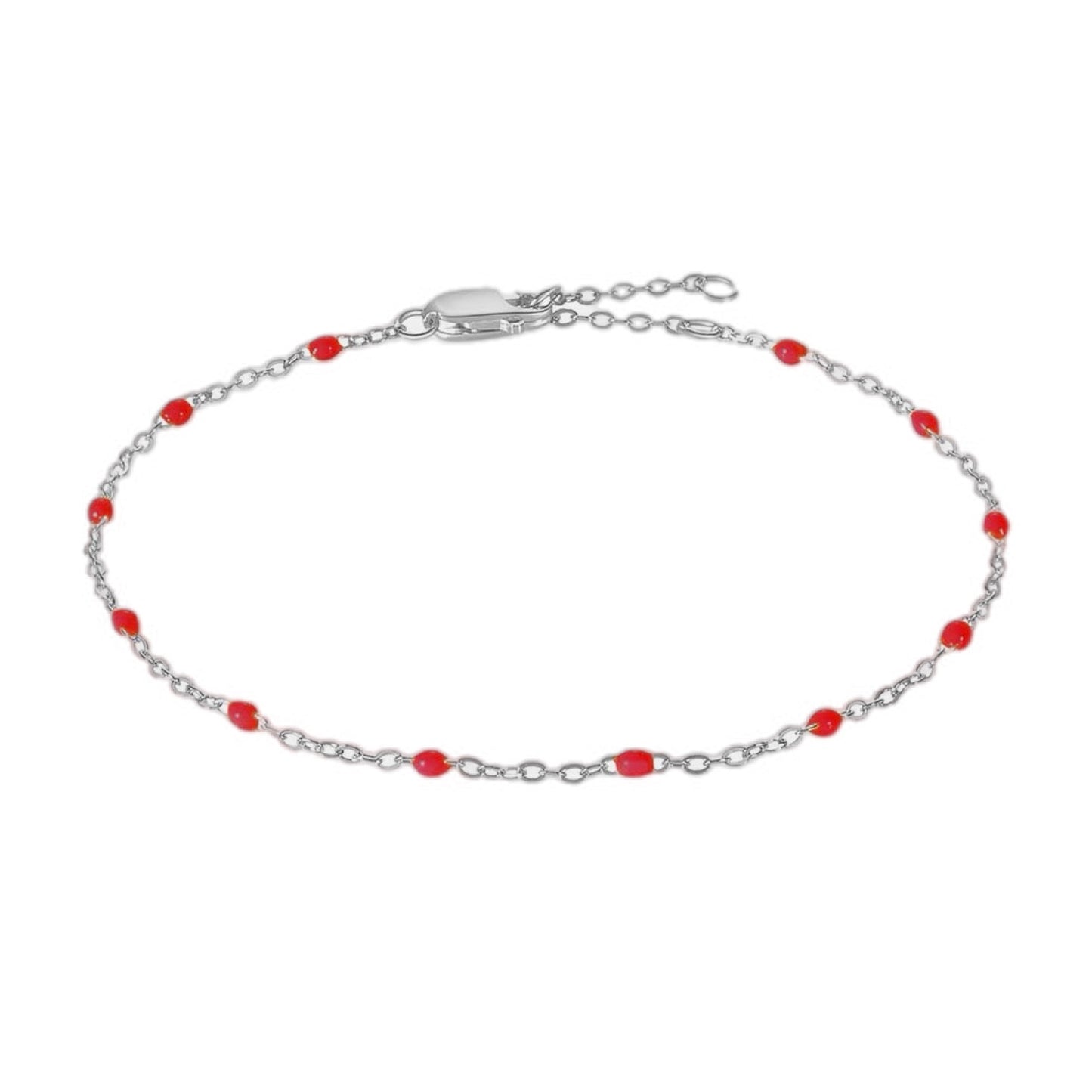 Dainty Elegance Beaded Sterling Silver Bracelet