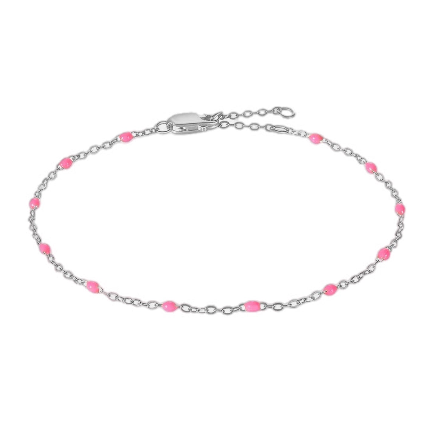 Dainty Elegance Beaded Sterling Silver Bracelet