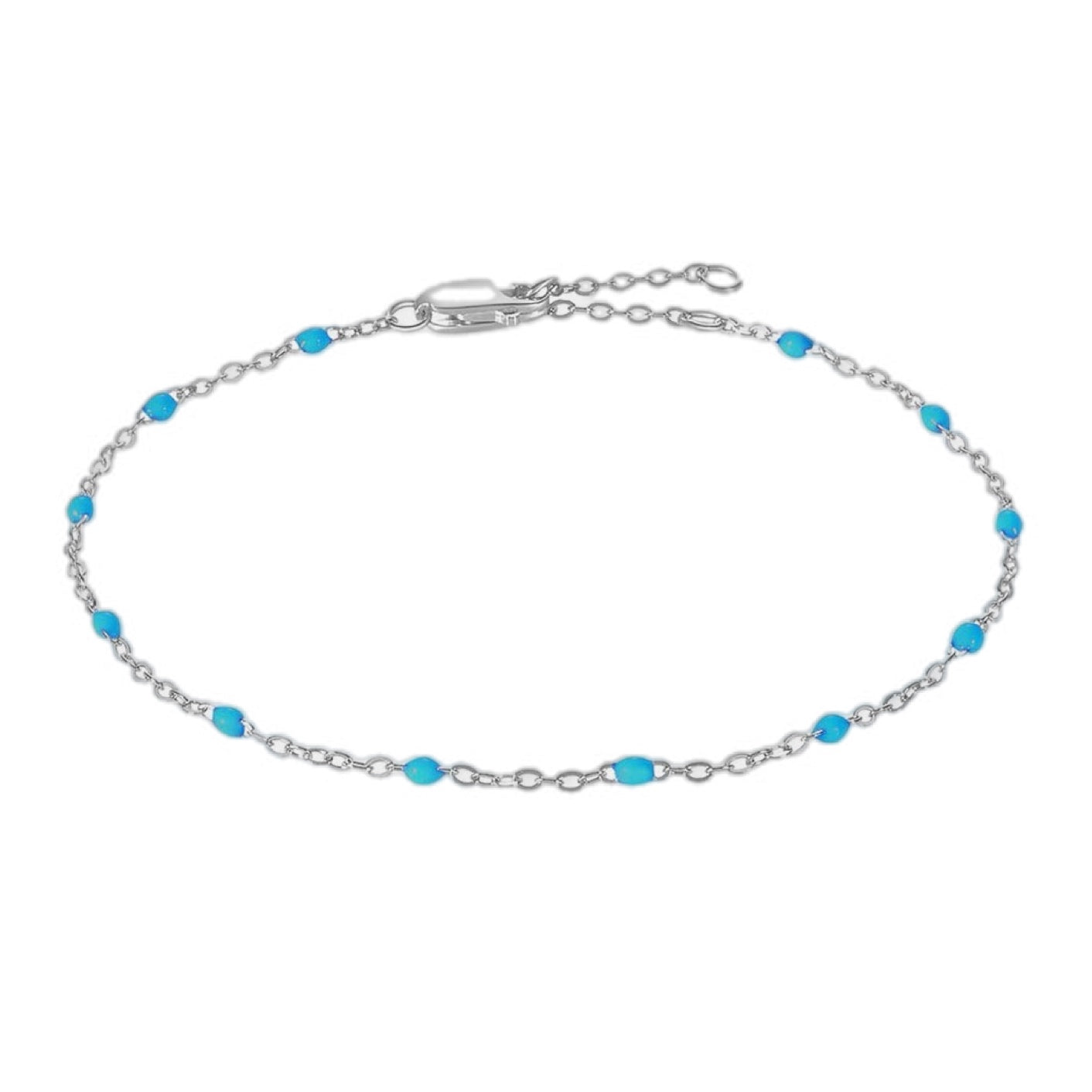 Dainty Elegance Beaded Sterling Silver Bracelet