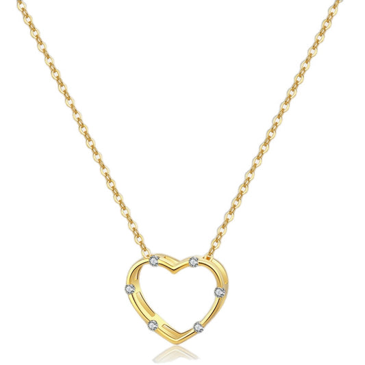 Golden Zirconia Heartbeat Necklace